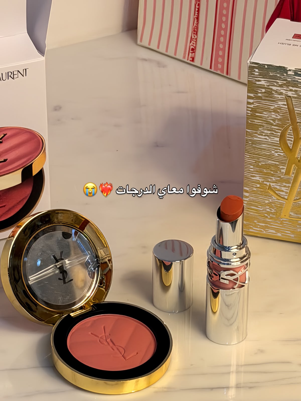 Rose lipstick beauty still life